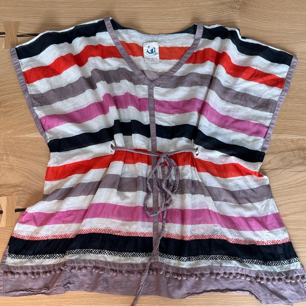 Anthropologie Mermaid Multicolor Striped Kaftan Tunic